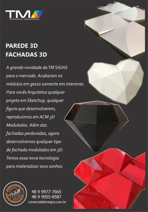 FACHADAS 3D - PAREDES 3D em ACM