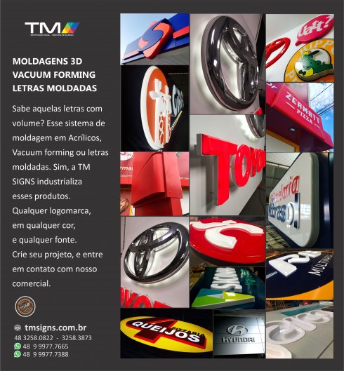 MOLDAGENS 3D VACUUM FORMING LETRAS MOLDADAS